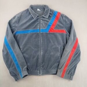 VTG Tail USA XL Mens Track Jacket Velour 24x23 Hipster Retro Velour 70s Cropped